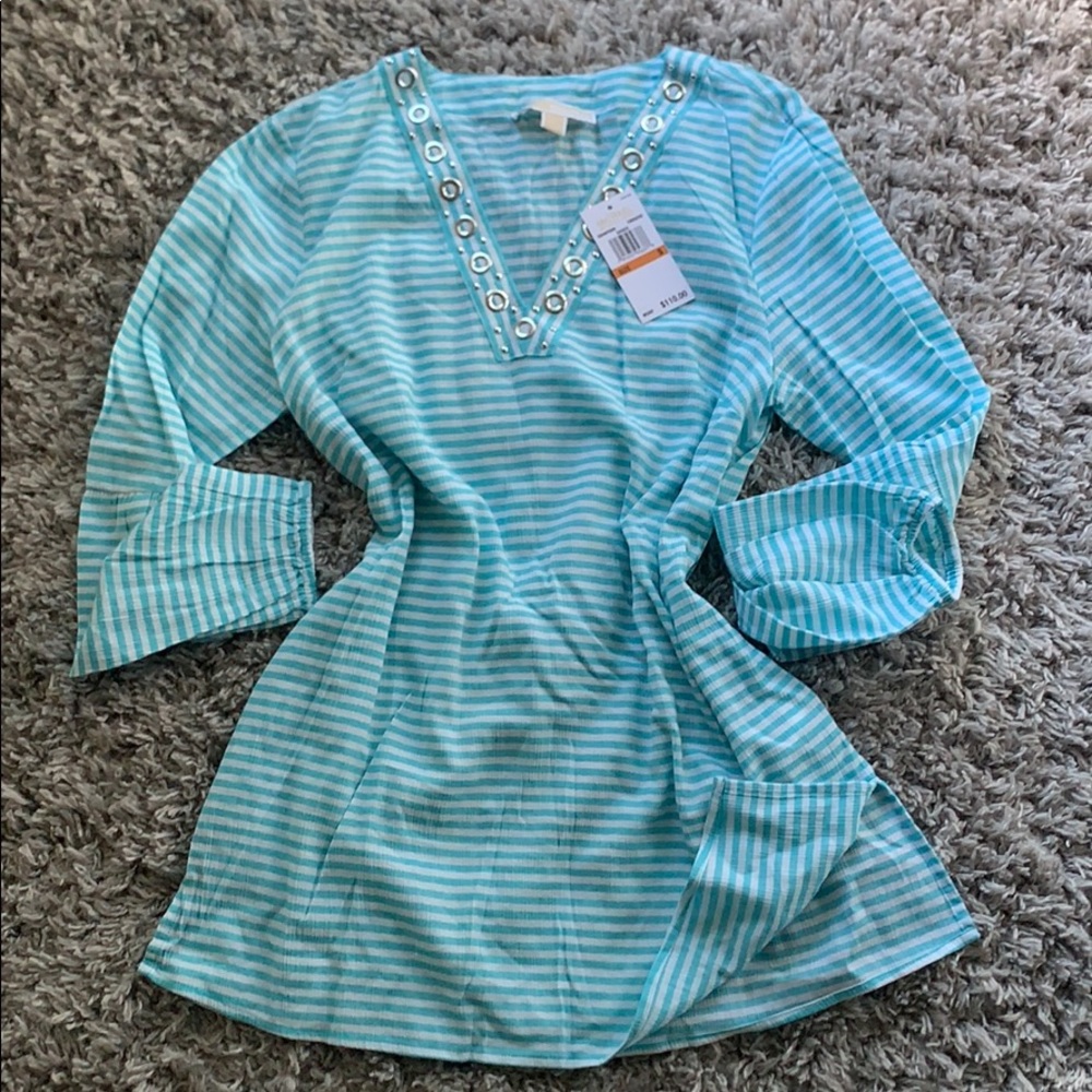 🌟🔔🧡 Michael Kors turquoise blouse Brand New
